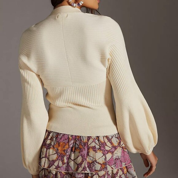 Maeve by Anthropologie Courtney Twofer Pullover Sweater in Cream Ivory XXS $120 - Picture 2 of 15